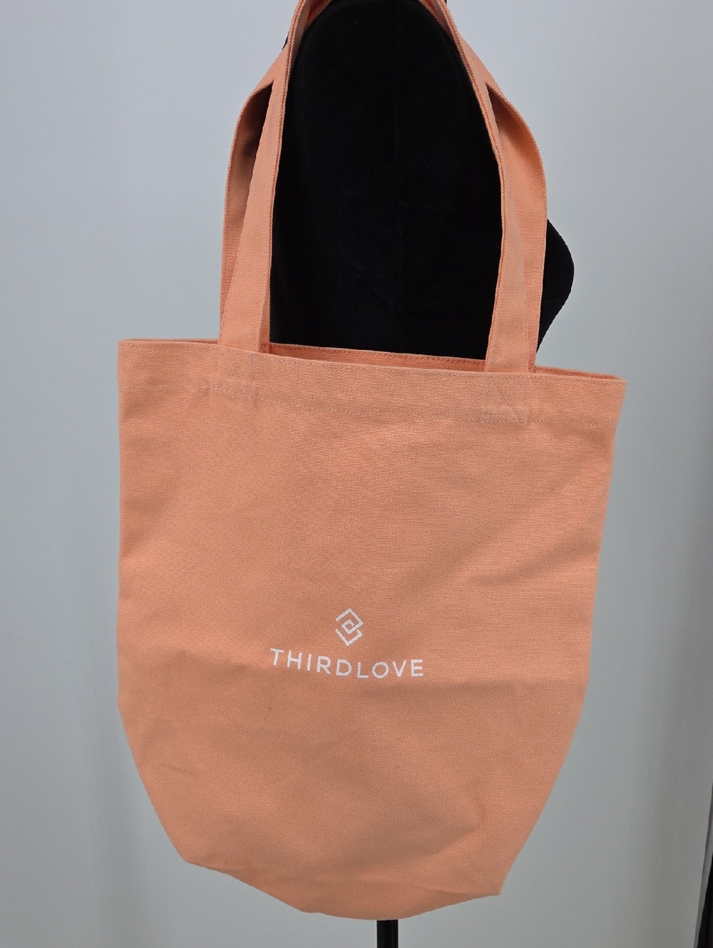 ThirdLove Peach Canvas Tote with White Logo